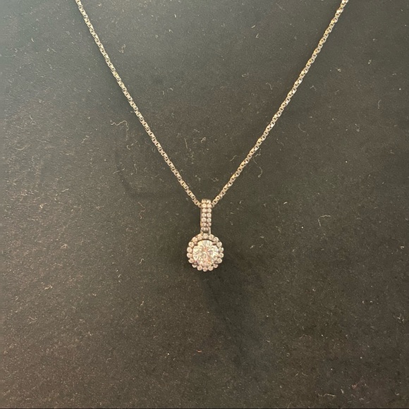 Sterling Silver with Black Rhodium plated necklace and drop earrings set. - Picture 2 of 5